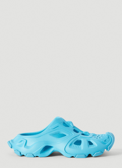 Balenciaga Hd Cut-out Mules In Blue