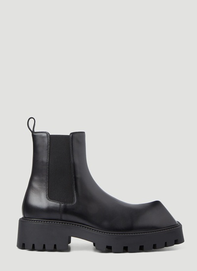Balenciaga Men's Rhino Platform Chelsea Boots In Black