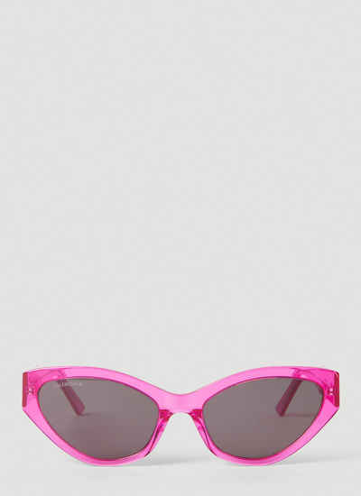 Balenciaga Women Flat Cat Eye Sunglasses In Pink