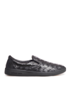 Bottega Veneta Sawyer Braided Slip On Sneakers Shoes In Black