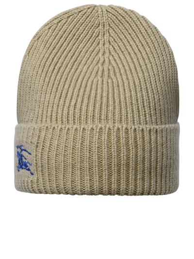 Burberry Woman Beige Cashmere Beanie In Cream