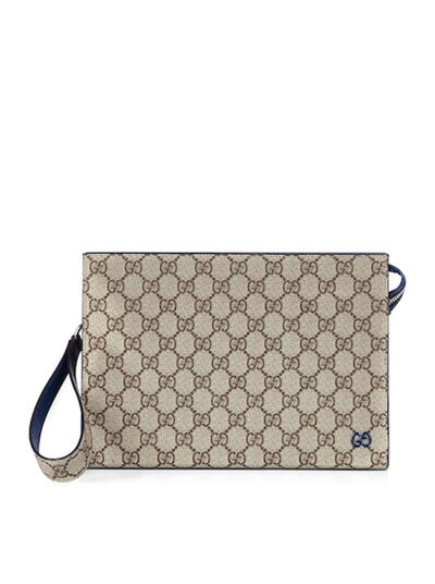 Gucci Men Pouch With Dd Detail In Cream