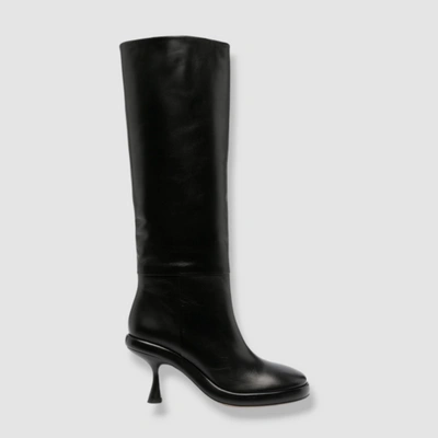 Pre-owned Wandler $880  Women's Black June Knee High Platform Leather Boot Shoes Size 37.5