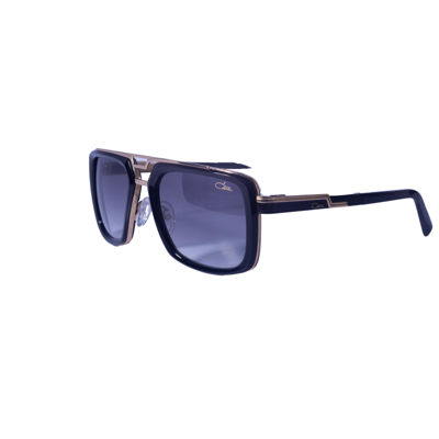 Pre-owned Cazal Rectangle Sunglasses 8044-001 Black Gold Frame Grey Lenses Gradient In Gray