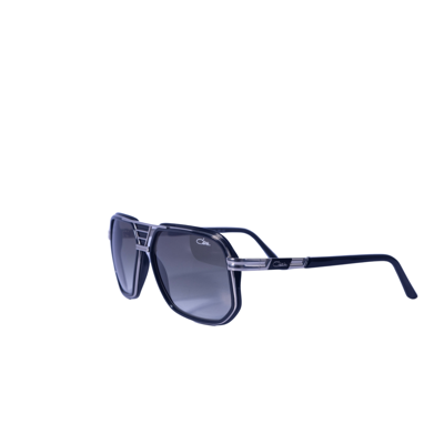 Pre-owned Cazal Rectangular Sunglasses 666-002 Black Silver Frame Gray Lenses