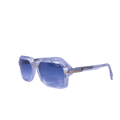 Pre-owned Cazal Rectangular Sunglasses 8043-003 Crystal Frame Bicolour Lenses In Blue