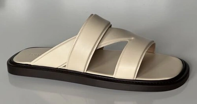 Pre-owned Bottega Veneta $760  Calf Leather Mens Sandals Shoes Sea Salt 12 Us 651420 In White