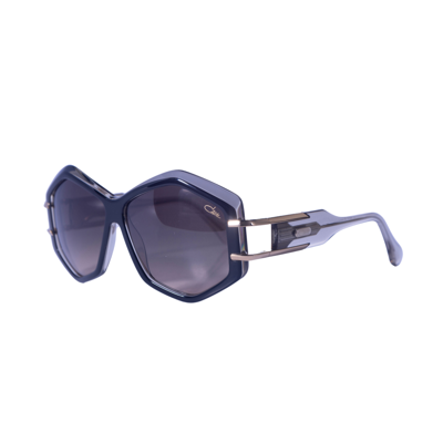 Pre-owned Cazal Rectangular Sunglasses 8507-001 Black-gold Frame Grey Lenses In Gray