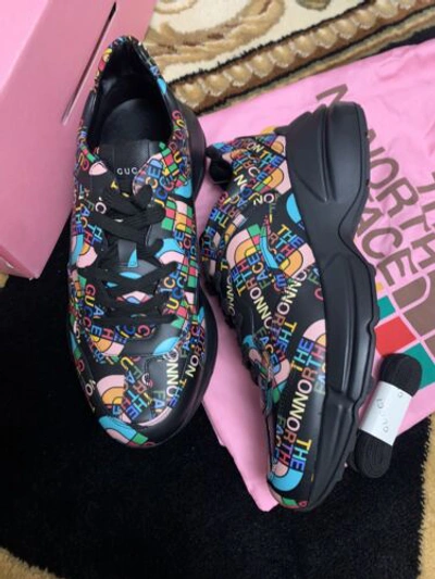 Pre-owned Gucci X The North Face Rython Men's Sneakers Size 8/ Us 8.5 In Black