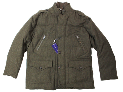 Pre-owned Ralph Lauren Purple Label $2,995  Italy Olive Wool Down Puffer Coat Jacket 2xl In Green