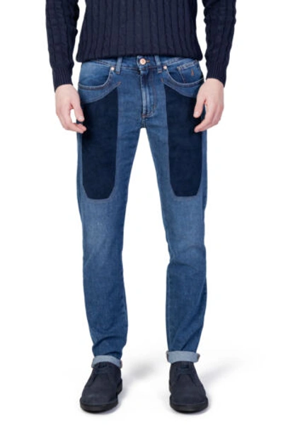 Pre-owned Jeckerson Man Slim Jeans  John 5tasche Toppe Juppa077john002 Dndtfdeni005 In Denim