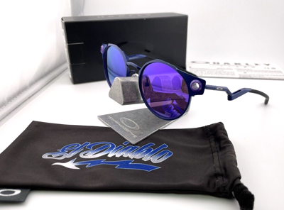 Pre-owned Oakley Deadbolt Fabio Quartararo Matte Navy Prizm Violet Sunglasses Oo6046-10 In Purple