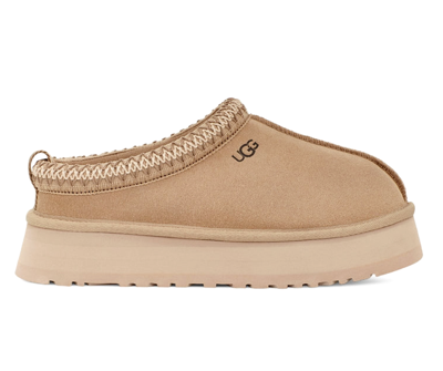 Pre-owned Ugg Tazz In Hand Mustard Seed Platform Women's Size 10 Suede Slipper 71122553 In Yellow