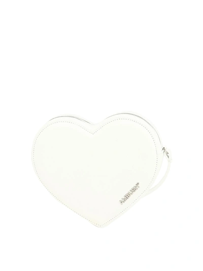 Ambush Flat Heart Crossbody Bag In White