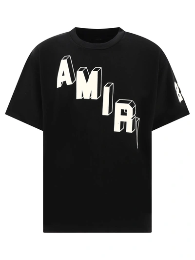 Amiri Men's Logo Flocked Hockey Skater T-shirt In Black