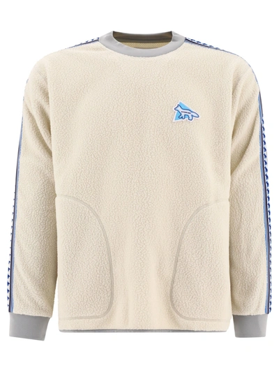And Wander X Maison Kitsuné Fleece Sweatshirt In White