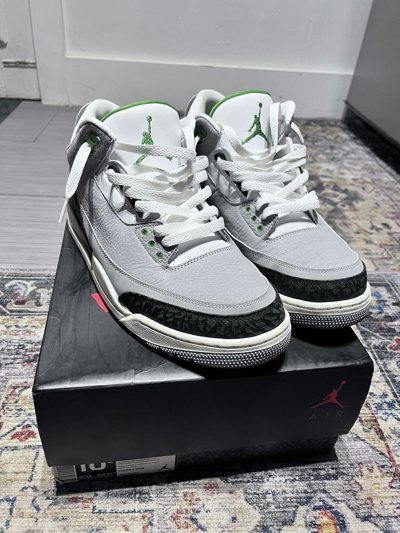 Pre-owned Jordan Nike Jordan Retro 3 Chlorophyll Shoes In Grey