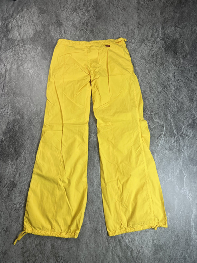 Pre-owned Avant Garde Y2k Miss Sixty Parachute Japanese Baggy Oversized Pants In Yellow