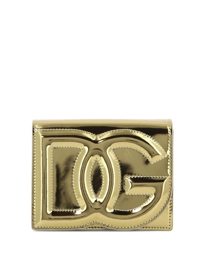 Dolce & Gabbana Dg Logo Clutch In Gold