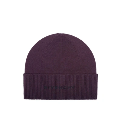 Givenchy Wool Logo Hat In Purple