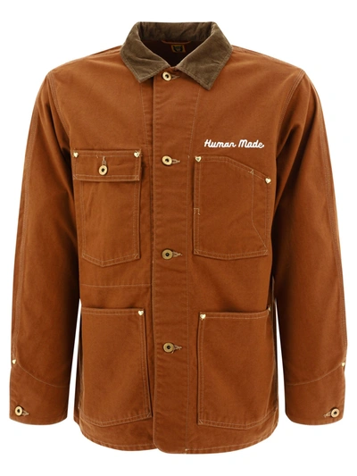 Human Made "duck Coverall" Jacket In Brown