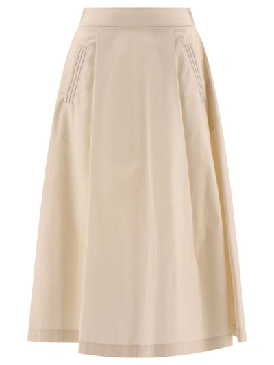 Peserico Monili Midi Skirt In Beige