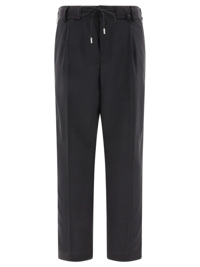 Sacai Trousers With Drawstring Waist In Black