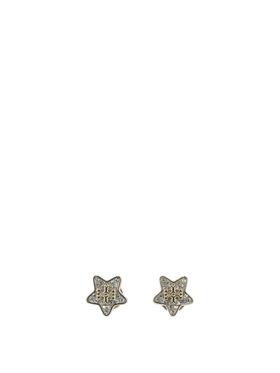 Tory Burch Star-shaped Earrings With Logo In Gold