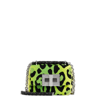 Tom Ford Natalia Mini Leopard Velvet Shoulder Bag In Green