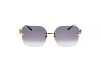 Cartier Square Rimeless Sunglasses In Gold