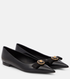 VERSACE GIANNI MEDUSA LEATHER BALLET FLATS