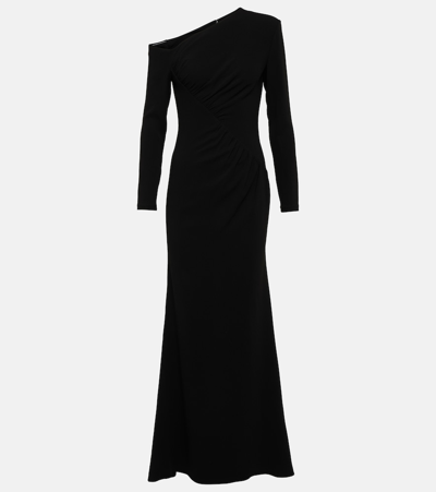 Roland Mouret Asymmetric Cady Gown In Black
