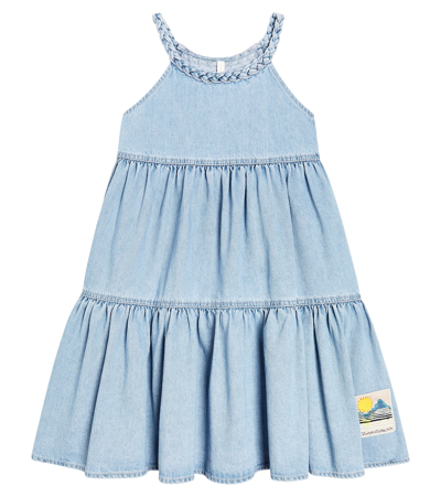 Zimmermann Kids' August Denim Dress In Blue