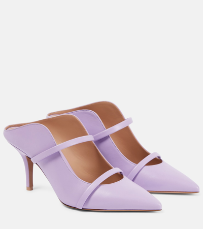 Malone Souliers Maureen 70 Leather Mules In Purple