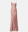 Victoria Beckham Cami Open-back Satin Gown In Pink