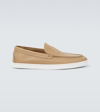 Christian Louboutin Varsiboat Leather Loafers In Beige