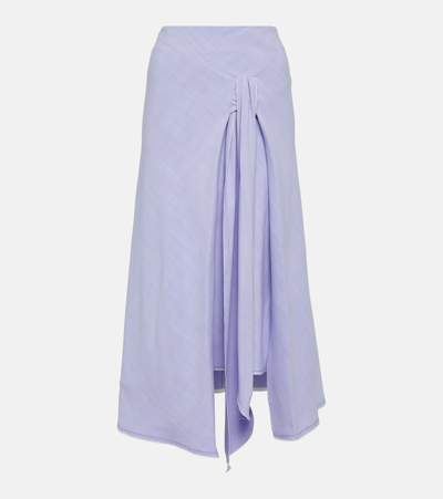 Victoria Beckham Asymmetric Tie-dyed Maxi Skirt In Purple