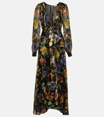 Rixo London Rixo Meera Floral-print Silk-blend Maxi Dress In Black