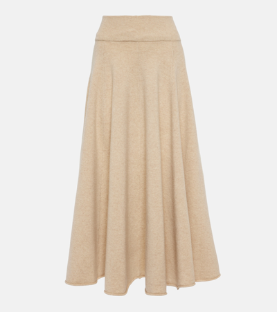 Extreme Cashmere N°313 Twirl Cashmere-blend Midi Skirt In Neutrals