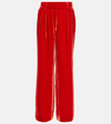 Ulla Johnson Veronica Wide Leg Velvet Pants In Red