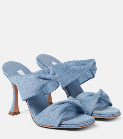 AQUAZZURA TWIST DENIM MULES