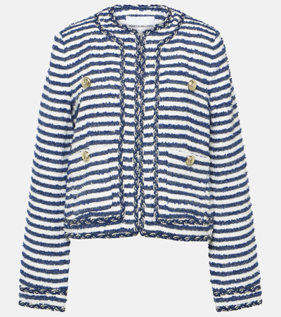 Rebecca Vallance Matteo Striped Bouclé Jacket In Blue