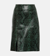 Dorothee Schumacher Leather Skirt In Python Print Leather In Green