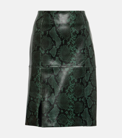 DOROTHEE SCHUMACHER URBAN JUNGLE SNAKE-PRINT LEATHER MIDI SKIRT