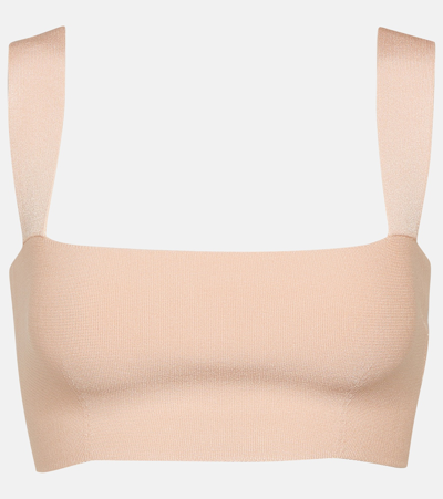 Victoria Beckham Square-neck Cropped Top In Pink