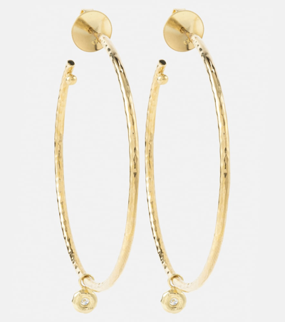 Octavia Elizabeth Nesting Gem Medium 18kt Gold Hoop Earrings With Diamonds