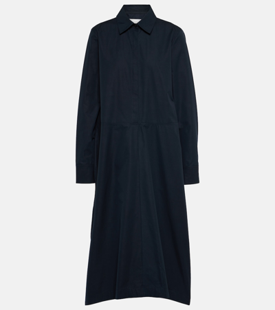 Jil Sander Cotton Shirt Dress In Blue