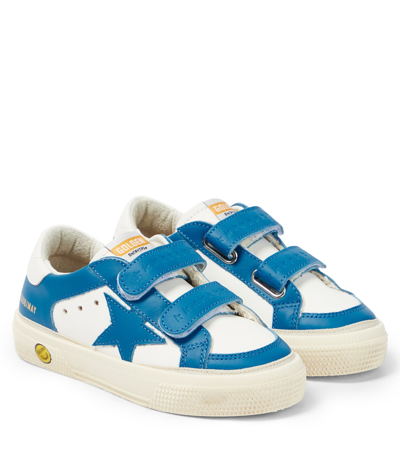 Golden Goose Kids' May School皮革运动鞋 In Multicoloured