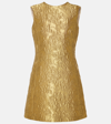 Emilia Wickstead Irma Floral Jacquard Metallic Shift Dress In Gold