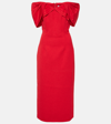 Rebecca Vallance Chiara Off-the-shoulder Midi Dress In Red